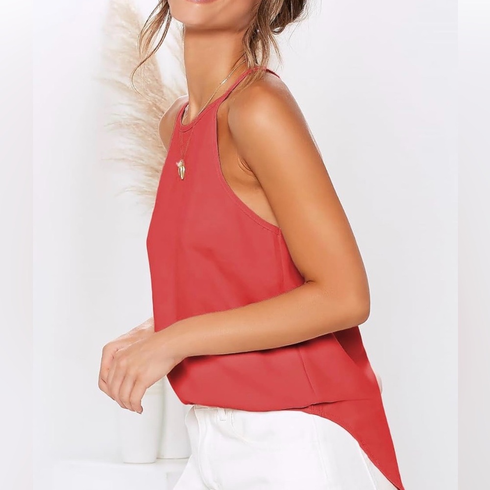 LouKeith Women's Racerback Tank Top , Coral, Size M - Picture 2 of 6